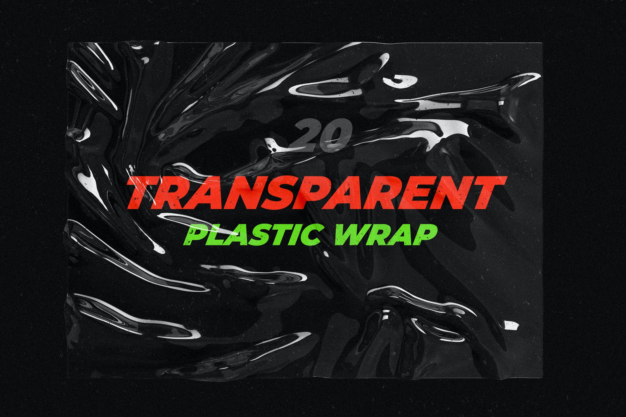 透明塑料包装纹理模型 Transparent Plastic Wrap Texture Mock-Up（3991）