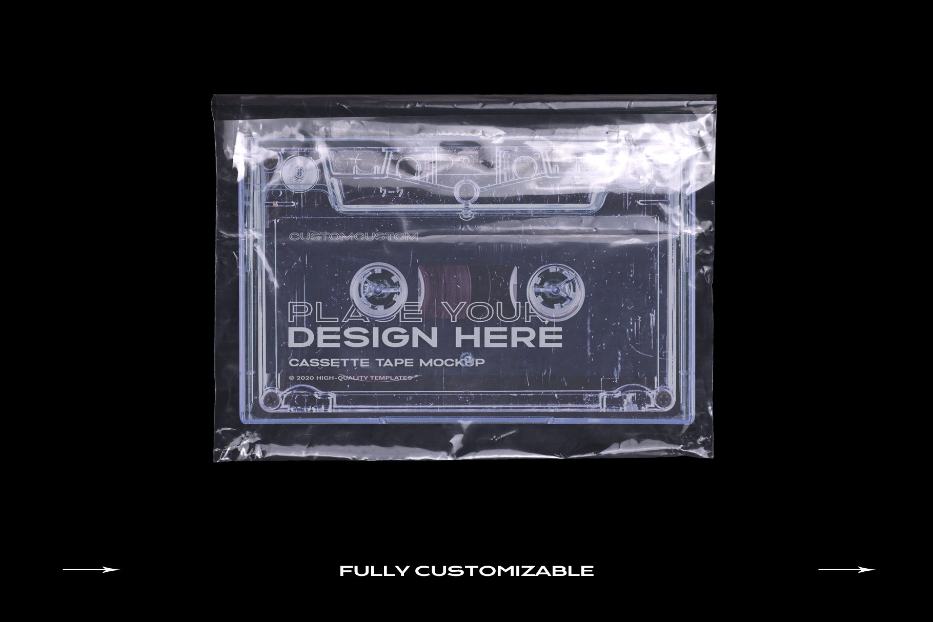 高级潮流复古盒式磁带样机捆绑塑料PSD模板 Cassette Tape Mockup Bundle Plastic（3994）图层云26