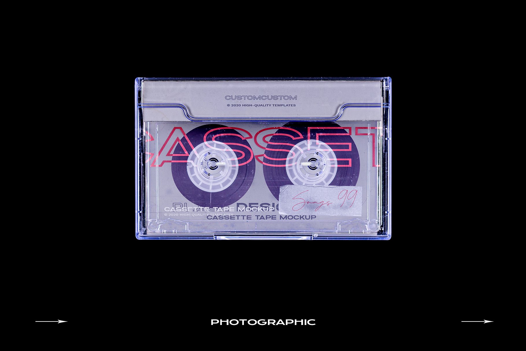 高级潮流复古盒式磁带样机捆绑塑料PSD模板 Cassette Tape Mockup Bundle Plastic（3994）图层云24