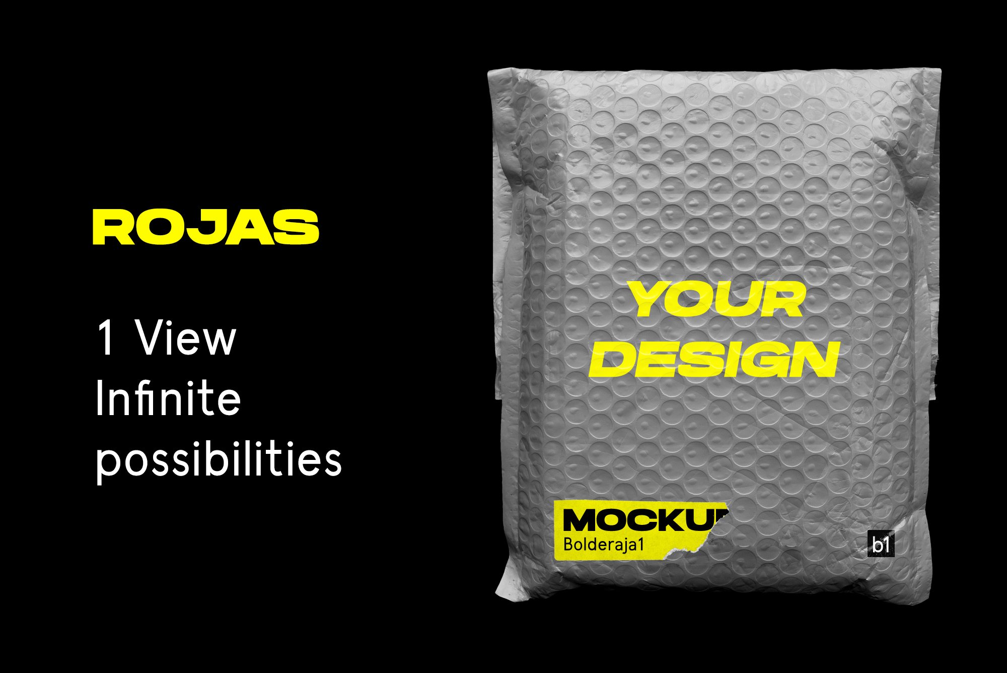 现代潮流自然逼真泡沫包装纹理PSD模板素材 Bubble Bag Postage Mockup - Rojas（4014）图层云1