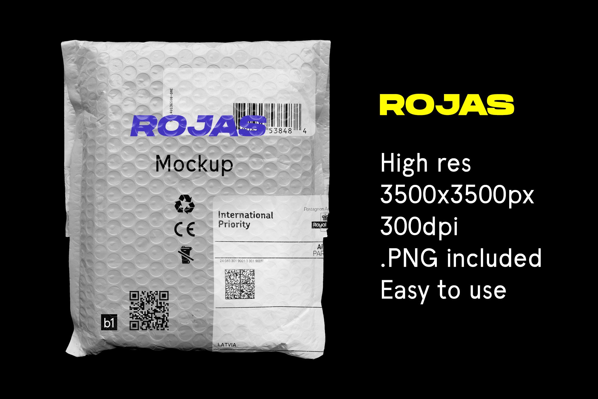 现代潮流自然逼真泡沫包装纹理PSD模板素材 Bubble Bag Postage Mockup - Rojas（4014）图层云6
