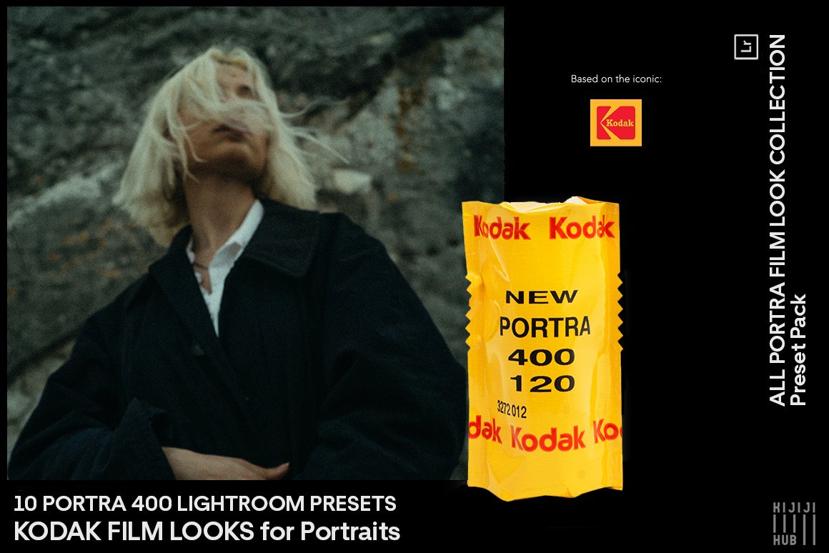 LR预设：柯达人像胶卷真实模拟后期一键真实胶卷效果 KijijiHub Kodak Film Looks for Portraits（4045）图层云