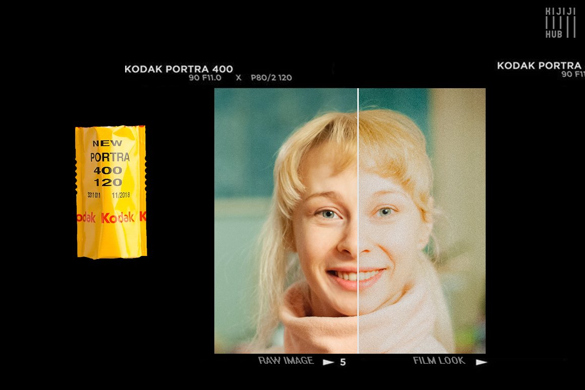 LR预设：柯达人像胶卷真实模拟后期一键真实胶卷效果 KijijiHub Kodak Film Looks for Portraits（4045）图层云1