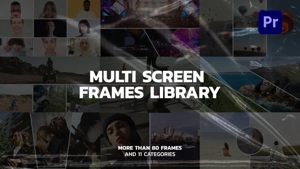 PR模板-照片视频墙多屏显示框架 Multi Frame Library for Premiere Pro（4074）图层云