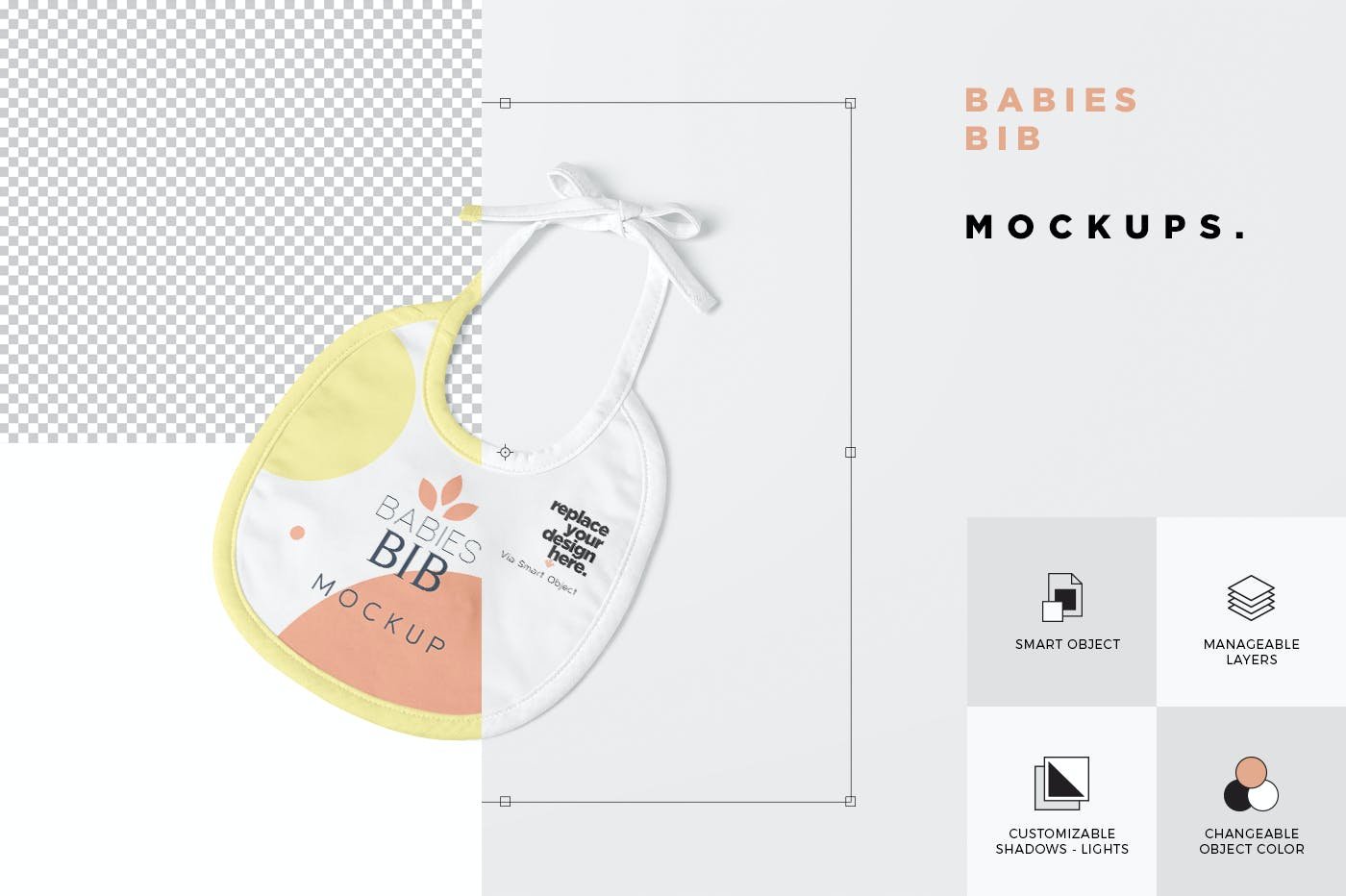 婴儿围兜和手套样机psd模板（4079）图层云3