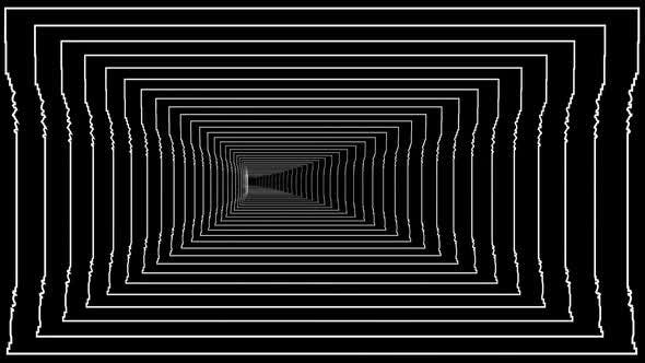 VJ素材：	3D抽象条纹隧道幻觉几何背景视频素材 3d Tunnel Intro（4095）图层云