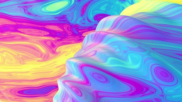 抽象多彩丙烯酸艺术创意染料背景视频素材（4097）图层云
