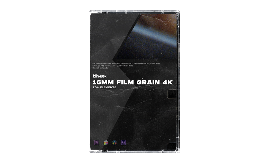 Blindusk 潮流复古电影扫描16mm胶片颗粒视频遮罩素材 16mm FILM GRAIN（3974）图层云