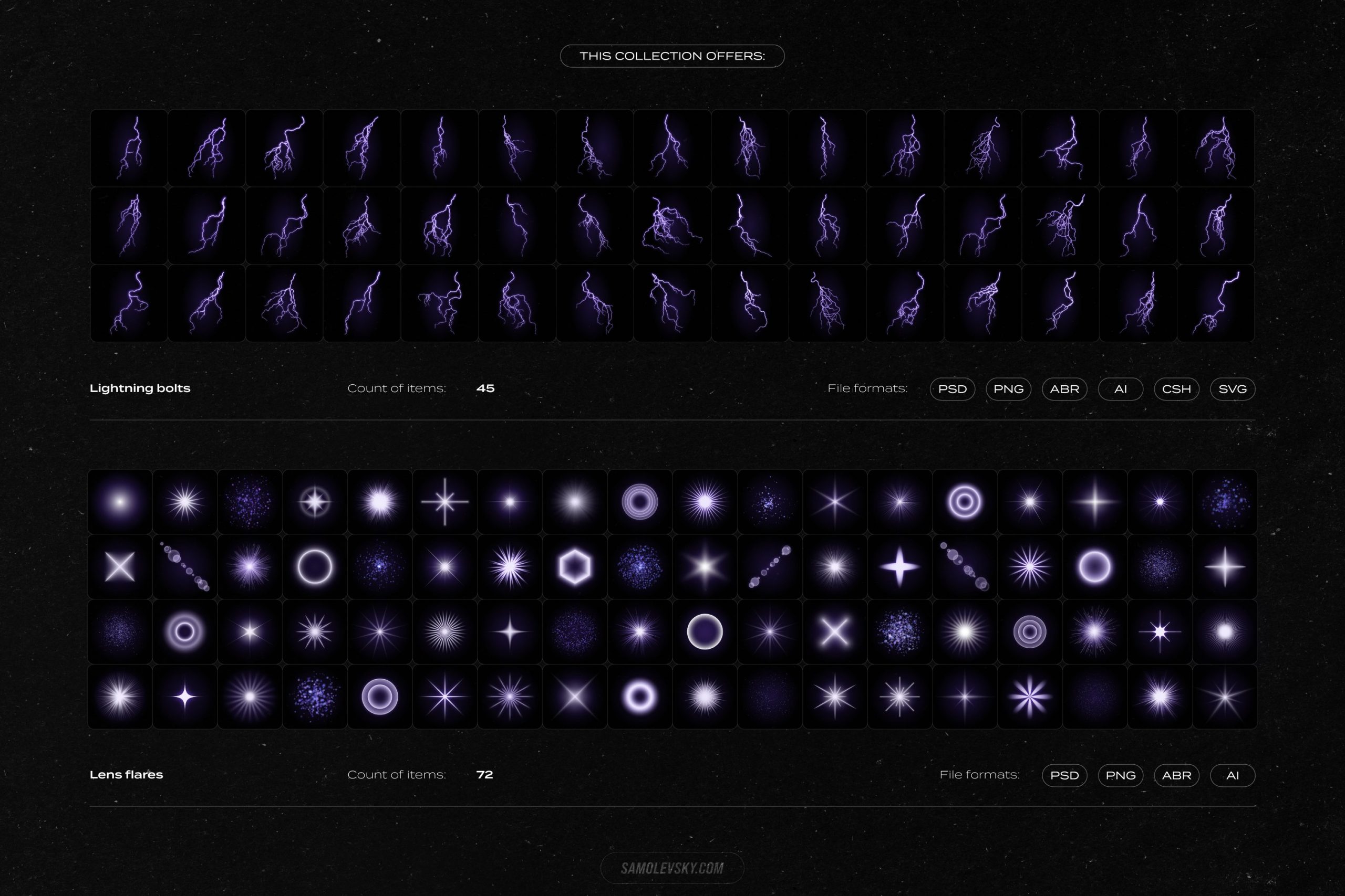 Samolevsky 潮流酸性雷电闪电镜头光晕光斑创意海报设计背景图片素材套装（4311）图层云15