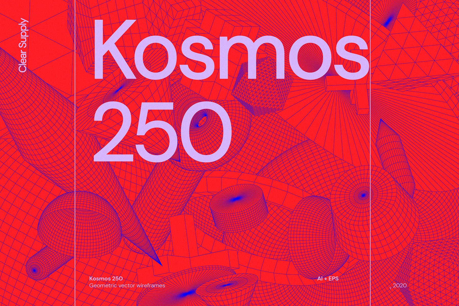 Kosmos 250个抽象几何形体矢量线框（4317）图层云