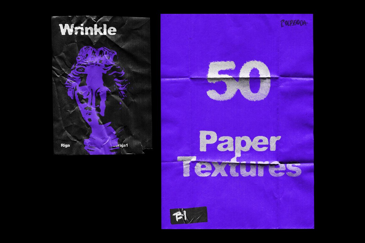 Wrinkle Paper Mockup Vintage 复古皱纹纸样机（4319）