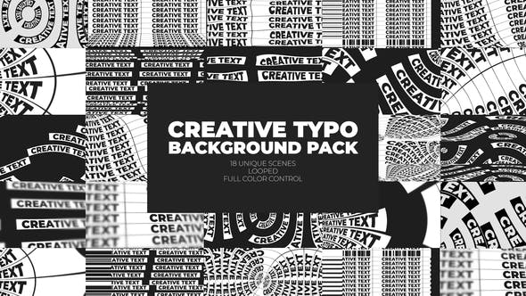 Creative Typo Background Pack 18个外观酷炫且富有创意的动画循环场景（4346）图层云