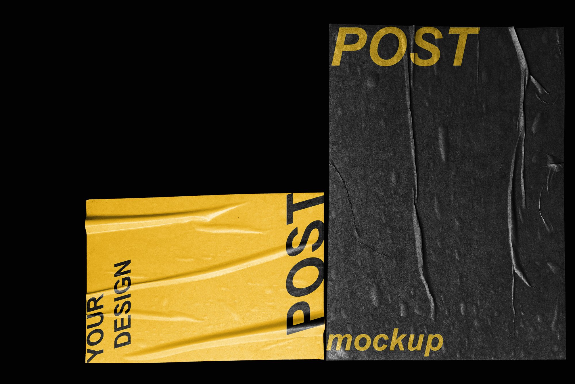 POST -逼真海报自然褶皱纸PSD模板（4356）图层云8