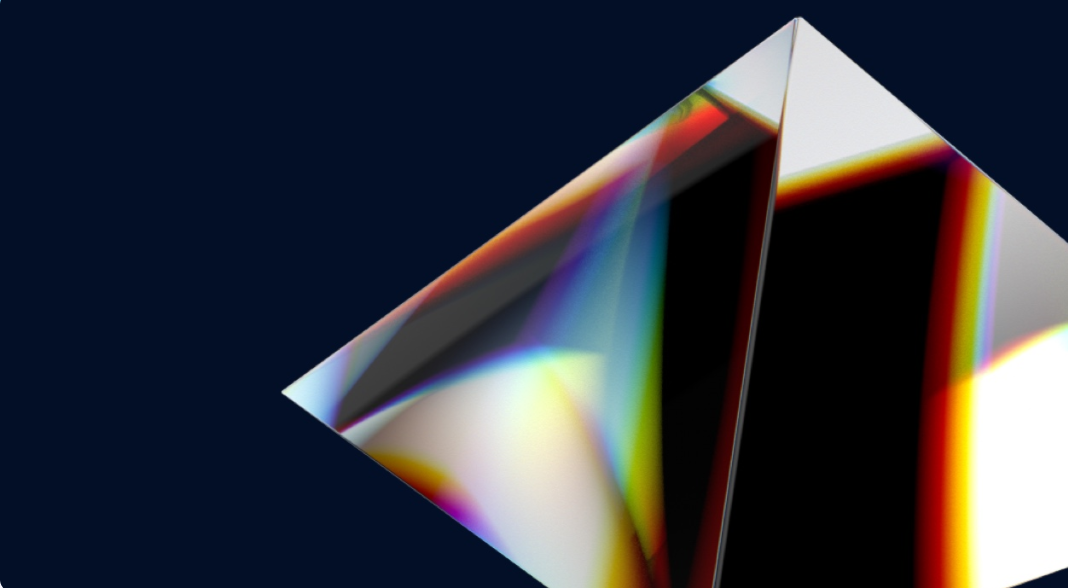 潮流酸性立体虹彩透明玻璃反射水晶棱镜方块晶体PNG免扣设计素材（4424）图层云