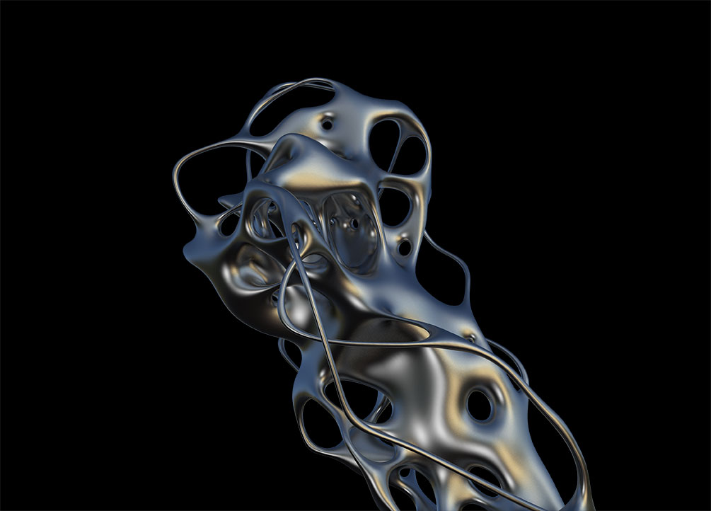 新潮酸性抽象金属3D有机铬形状素材（4504）图层云7