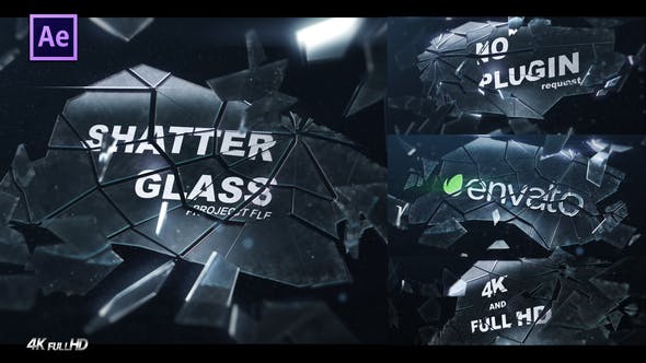 超酷动作片史诗电影粉碎玻璃LOGO展示 Shatter Glass Logo Intro（4530）图层云