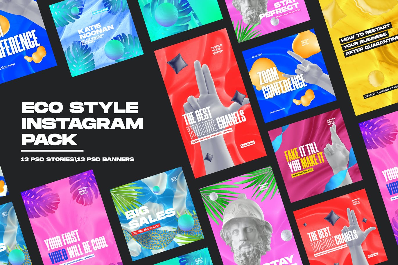 MotionMediaGroup Eco Style Instagram Pack（4638）图层云