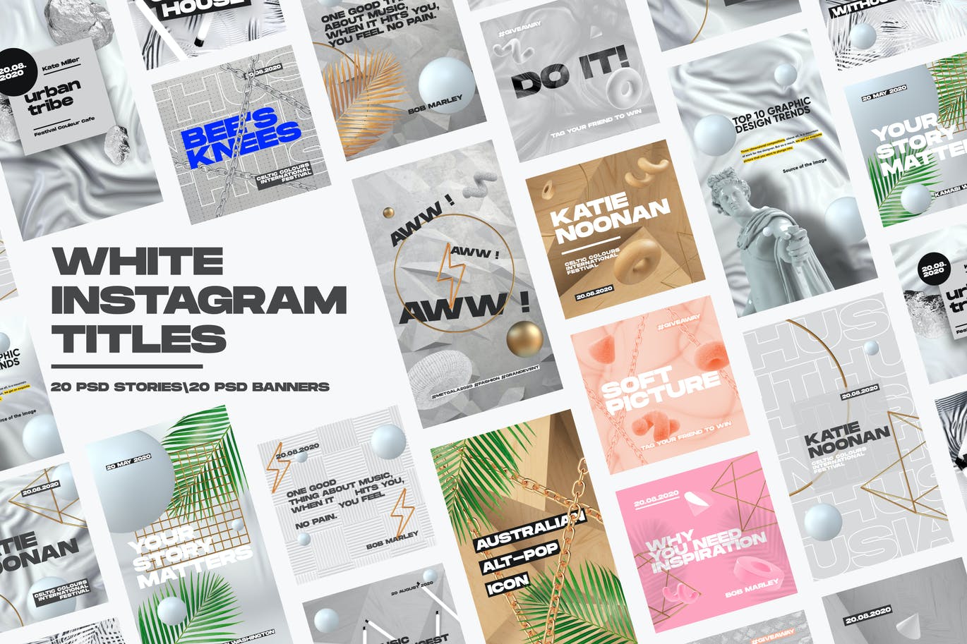 MotionMediaGroup White Instagram Pack（4702）图层云