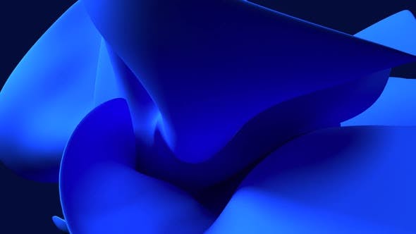 蓝色样条曲线抽象花视频素材（4786）