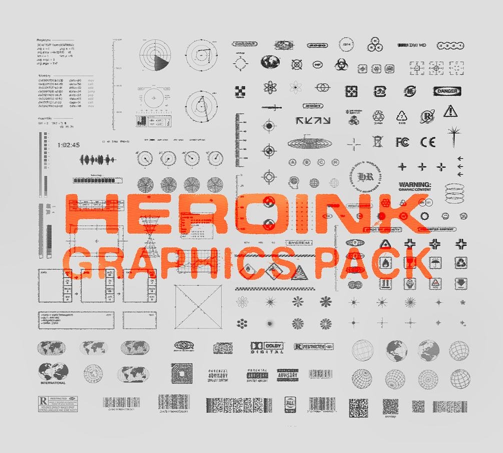 HEROINK 180个矢量图形撕纸纹理灰尘叠加纹理包（4795）