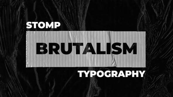 野蛮主义新潮时尚故障元素胶带纹理开场片头 Stomp Brutalism （4839）