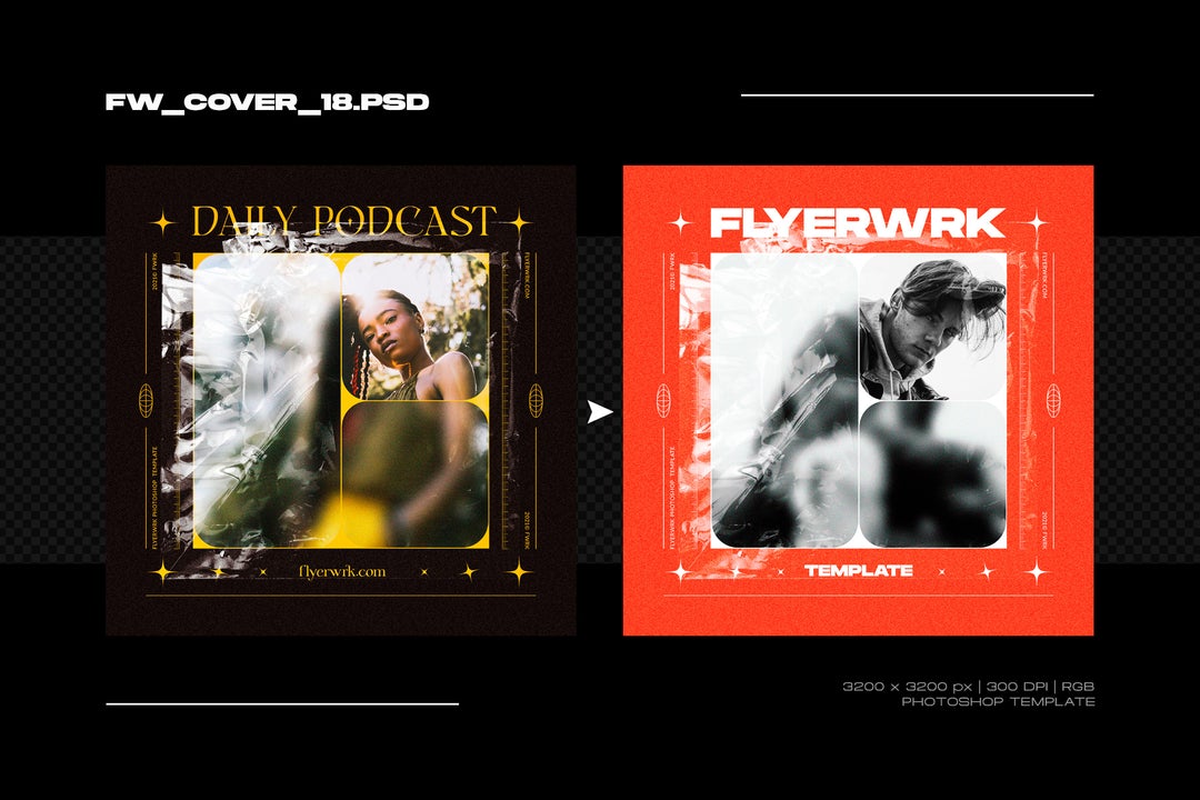 Flyerwrk 高级创意大胆艺术魅力封面设计Photoshop模板 VOL.04（4948 ）插图(3)