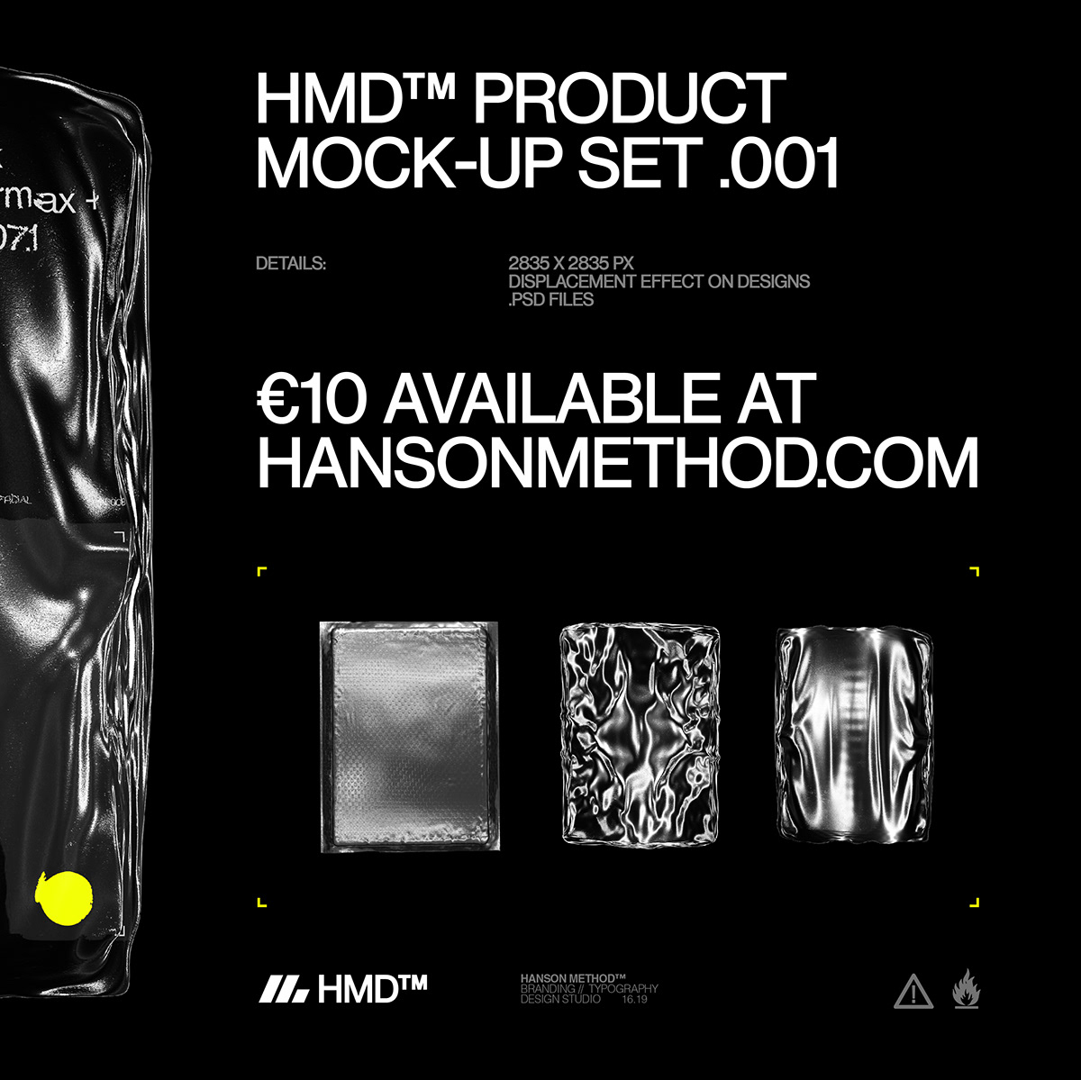 HMD™ 高质量塑料褶皱置换贴收缩PSD包装模型 Mock-Up Set 001（5020）图层云