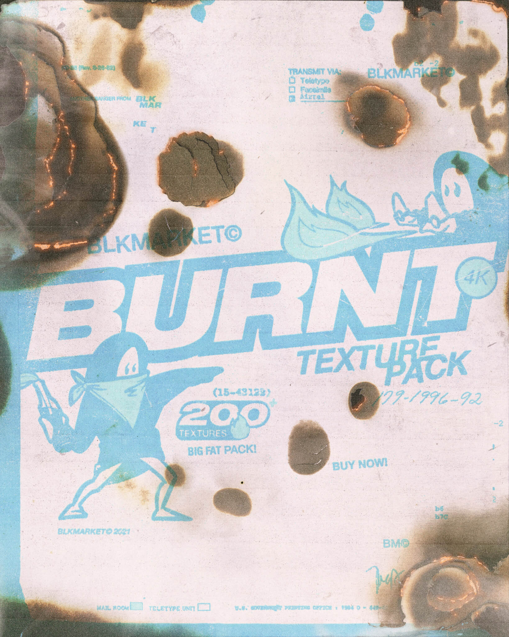 BLKMARKET 火烧纸张碎片纹理烧焦酥脆纸纹系列创意PNG素材 Burnt（5022）图层云