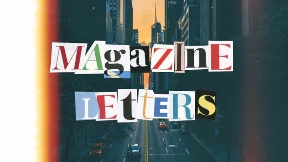 PR模板：200种高质量复古独特杂志剪纸拼贴字母元素包 Magazine Cutout Letters（6001）