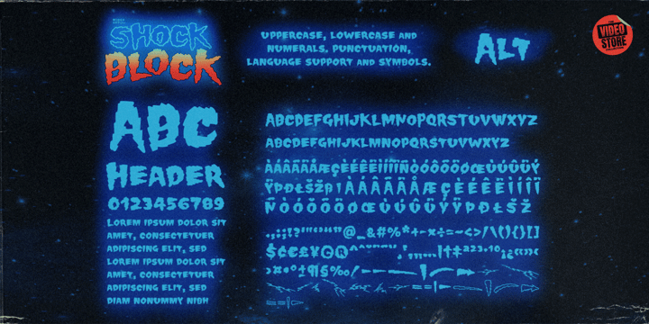 英文字体：Shock Block Font（5050）图层云