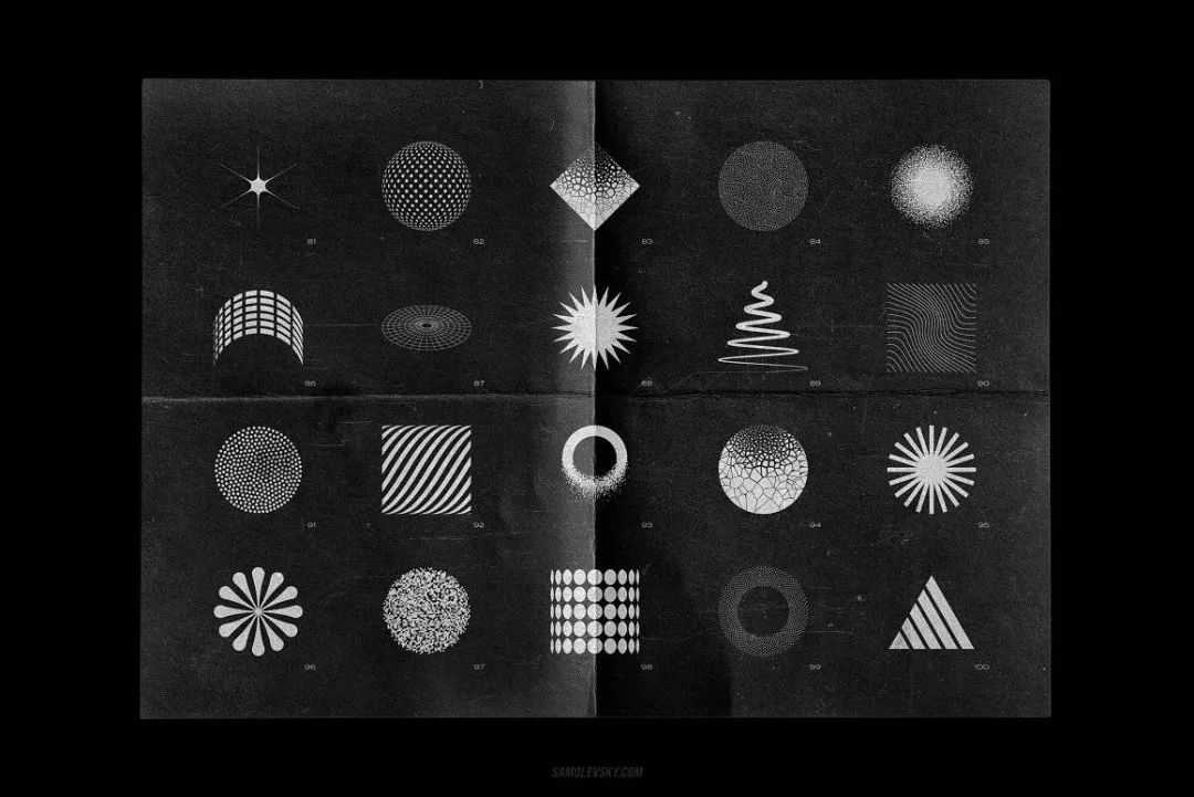 Samolevsky 200个视觉美学抽象几何动态形状背景素材集（2041）图层云