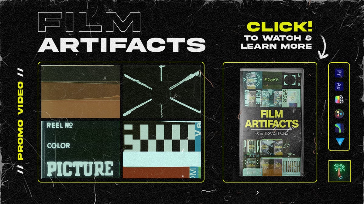 Tropiccolour 复古CRT胶片高分辨率灰尘污垢电影视频素材 FILM ARTIFACTS（4980）