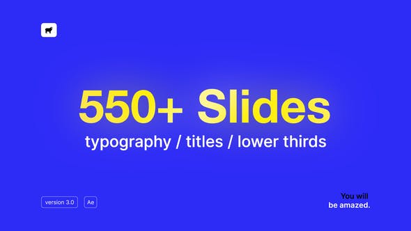 AE插件：550个极简错版社交媒体文字标题排版包 Just Typography Pack（4895）