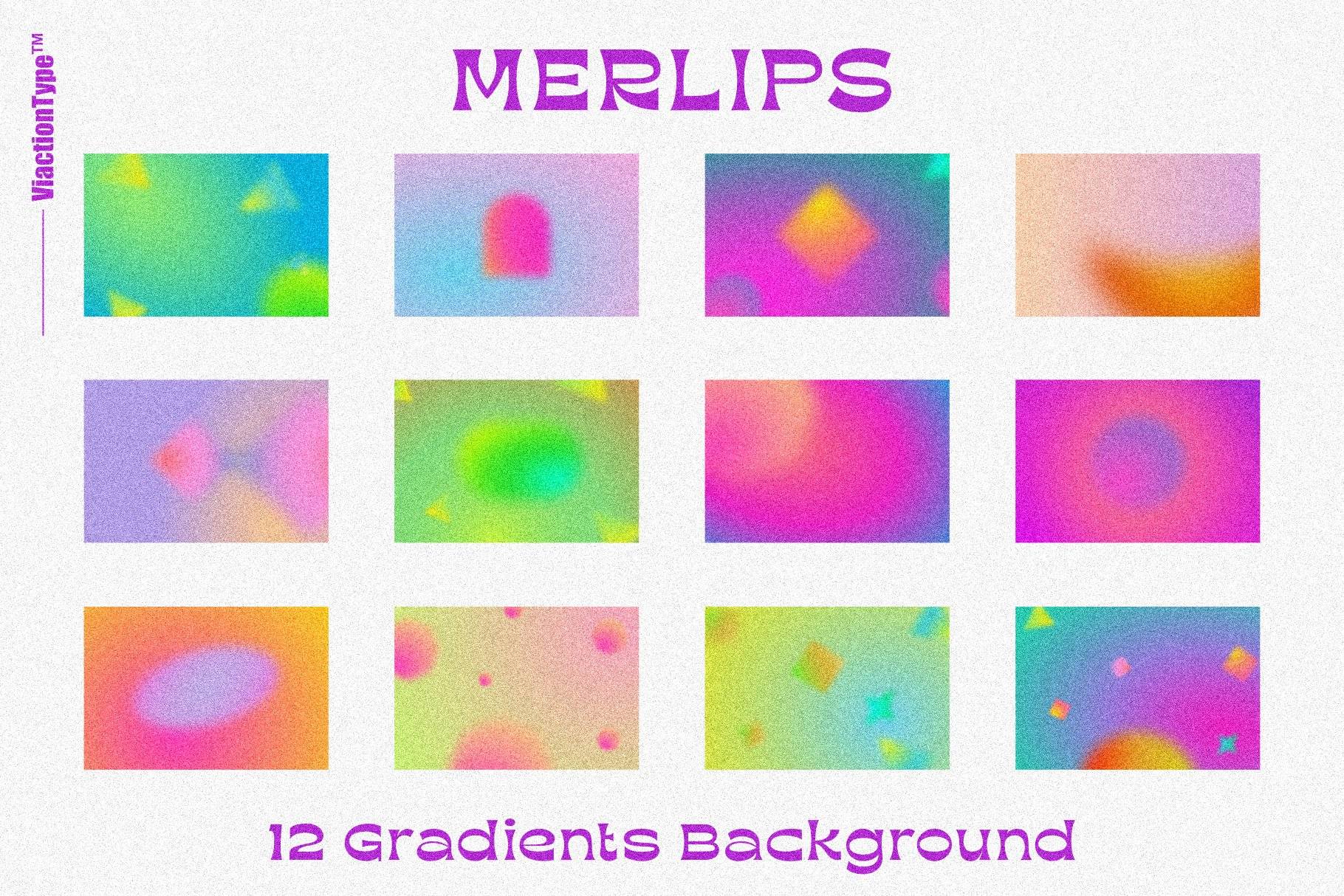 MERLIPS 现代普艺术渐变效果颗粒感形状背景模板（4929）图层云4