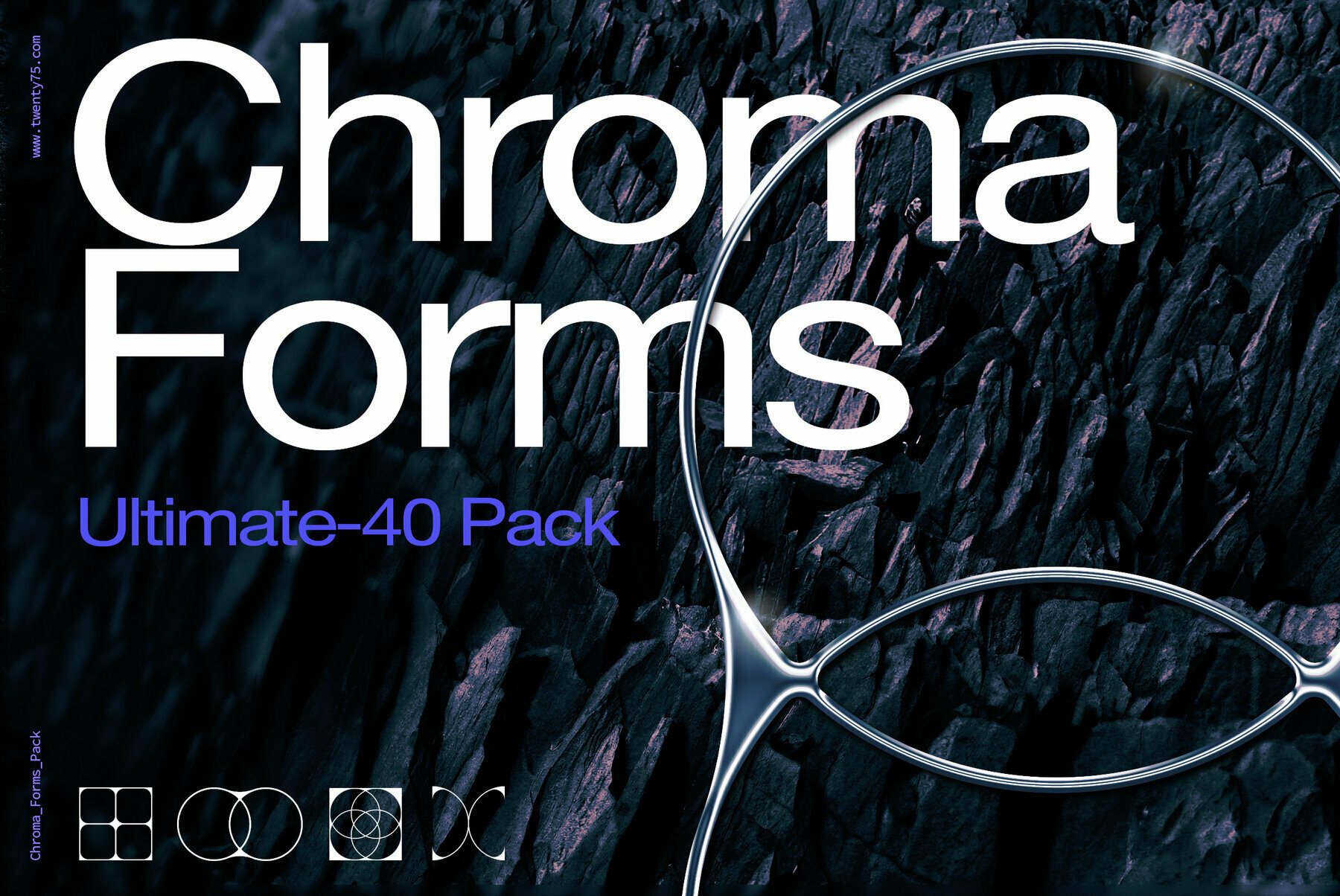 120个新未来主义抽象艺术酸性镀铬形状3D色彩效果包 Chroma Forms Ultimate 40 Pack（5147）