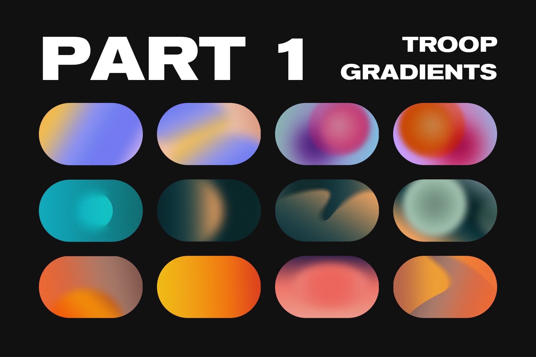 25 种高分辨率抽象渐变颗粒状背景纹理  Troop - Textured Grain Gradients（5199）图层云