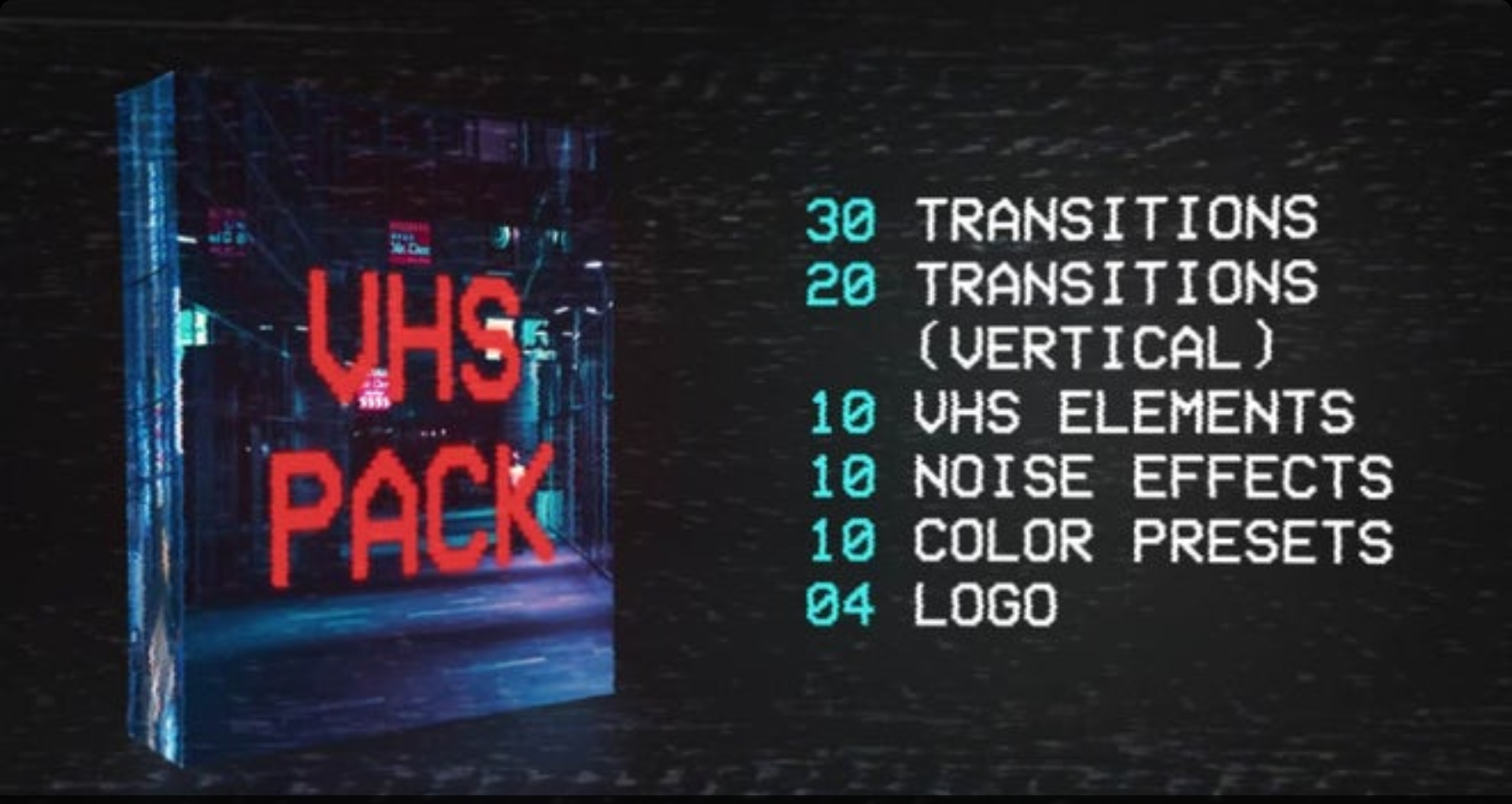 84个旧电视雪花数字失真元素噪声转场过渡噪声效果 VHS Pack（5232）