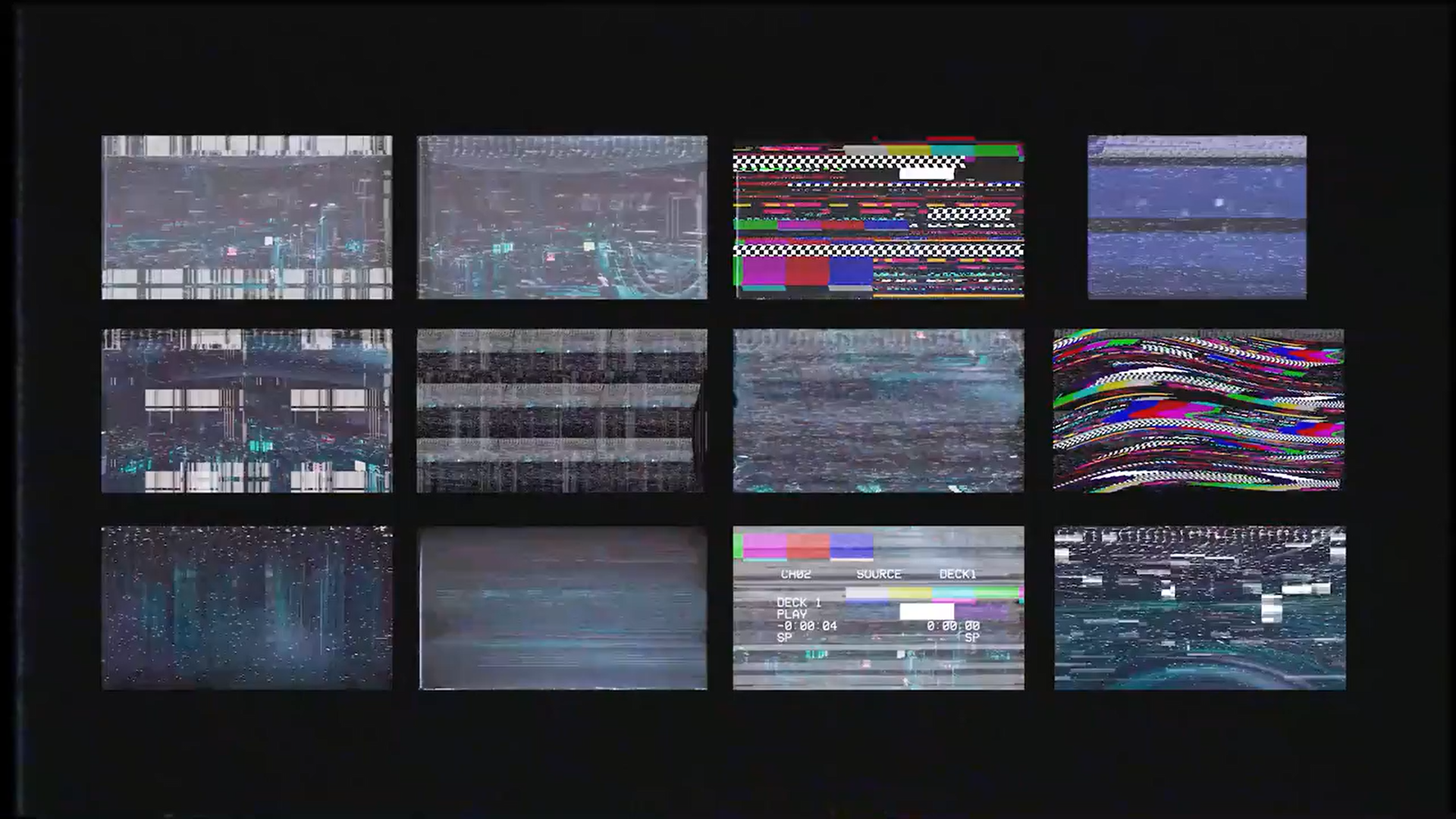 84个旧电视雪花数字失真元素噪声转场过渡噪声效果 VHS Pack（5232）图层云