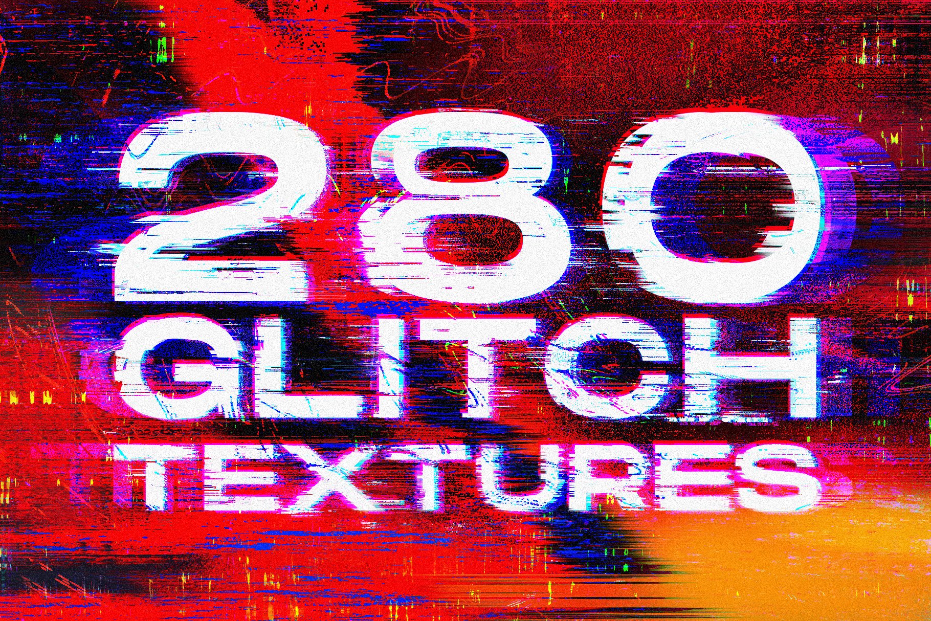 Visual Fear 280个数字艺术故障毛刺失真叠加纹理 280 Glitch Distortion textures（5238）