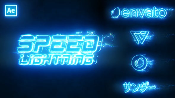 极速蓝色火花电流闪电LOGO展示 Speed Lightning Intro Logo（5271）