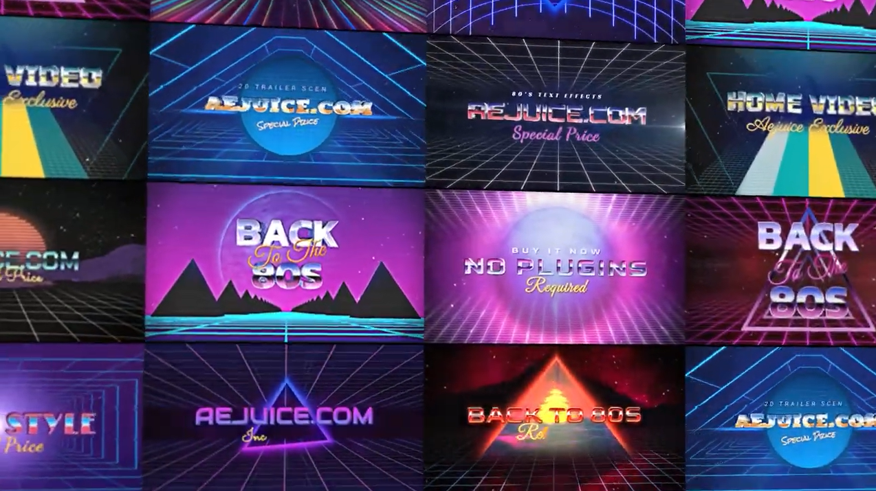 AEJUICE 80年代VHS复古霓虹竖屏渐变标题背景动画包AE/PR VHS Retro Pack（5949）图层云5