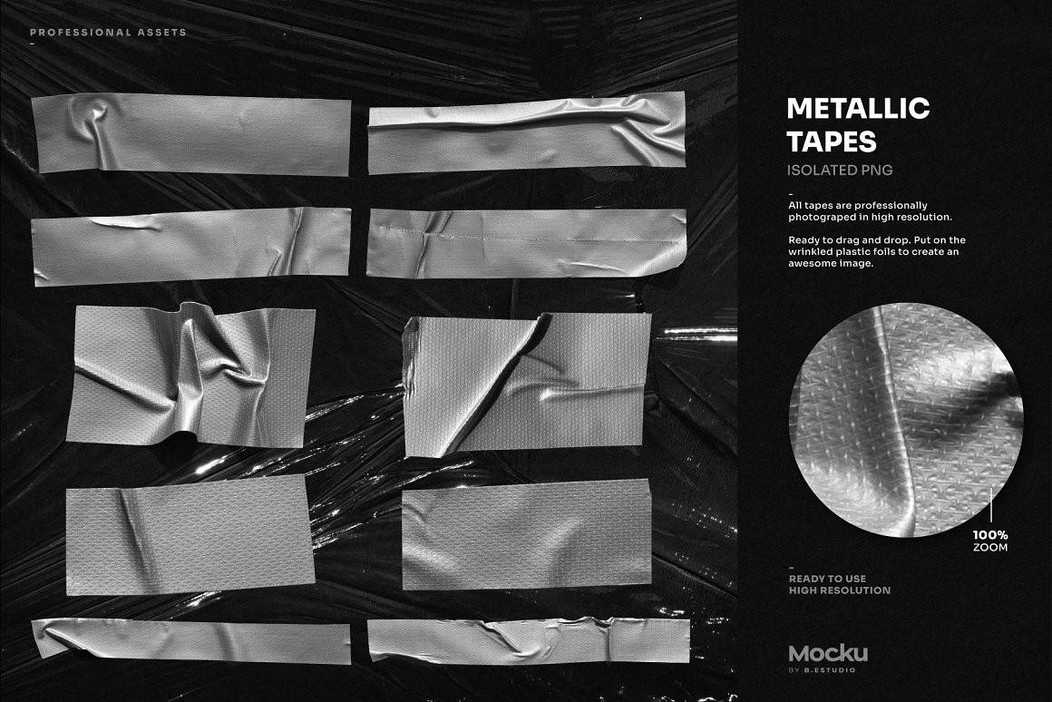 Mocku 艺术感潮流透明黑白金属胶带皱褶塑料物料包装PSD模板（5978）图层云6