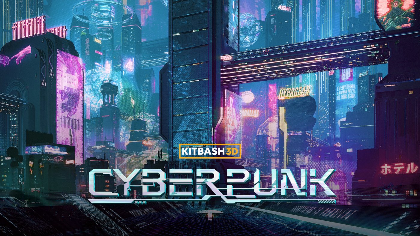 Kitbash3d 彩虹全息赛博朋克工业风未来主义科幻城市金属3D模型包 Cyberpunk 2022 （6009）图层云