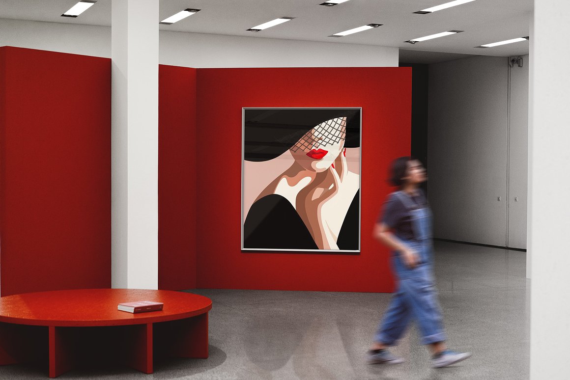 Dikarte Media 高质量逼真美术馆艺术画廊PSD海报模型（6062）图层云2