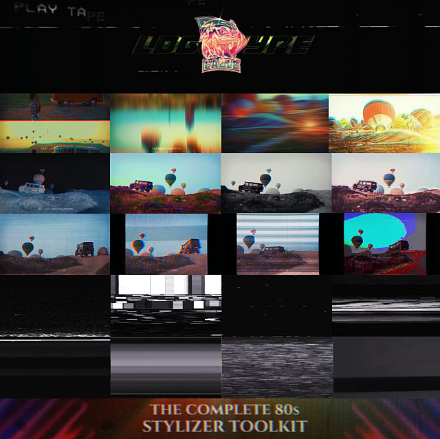 80年代蒸汽波风复古霓虹灯氛围VHS叠加视频素材包+文本工具（6260）图层云3