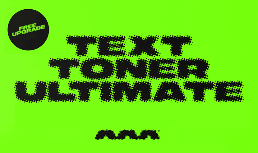 AAA 复古高分辨率半调抽象波点扭曲碳粉文字PS动作 Text Toner（6311）