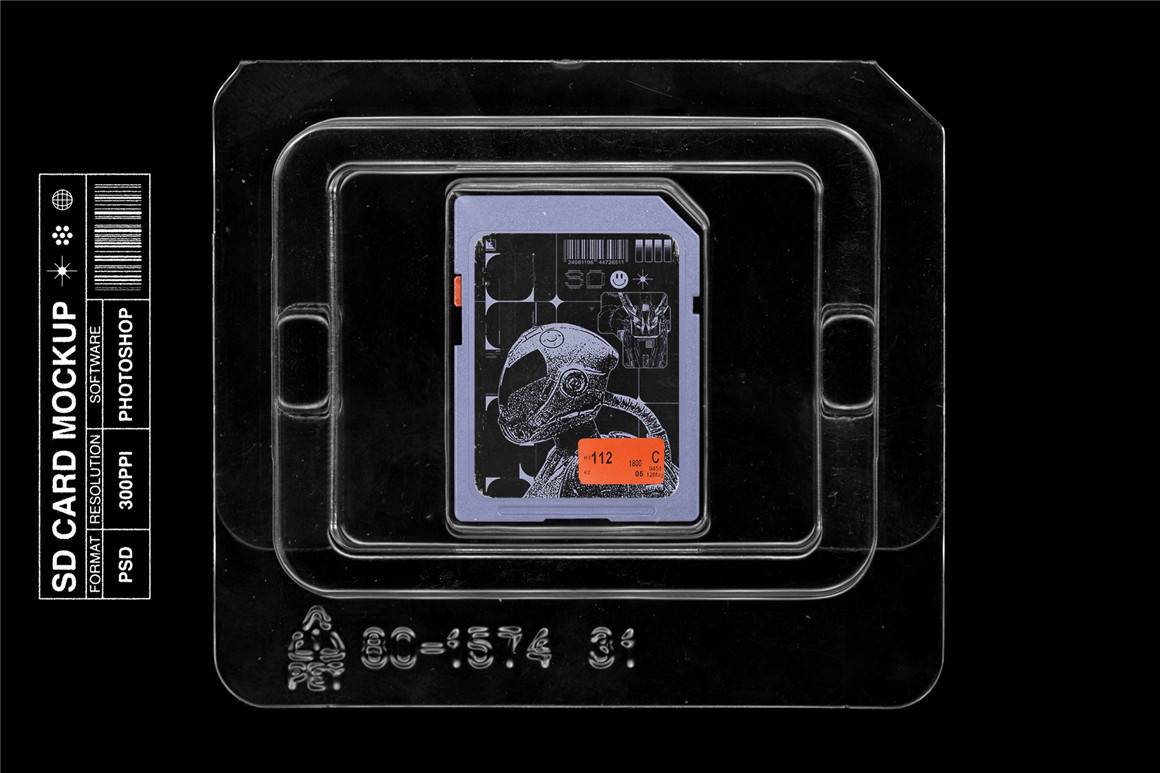MiksKS 复古主义创意美学SD卡塑料外壳PSD模板  SD Card Mockup（6349）图层云