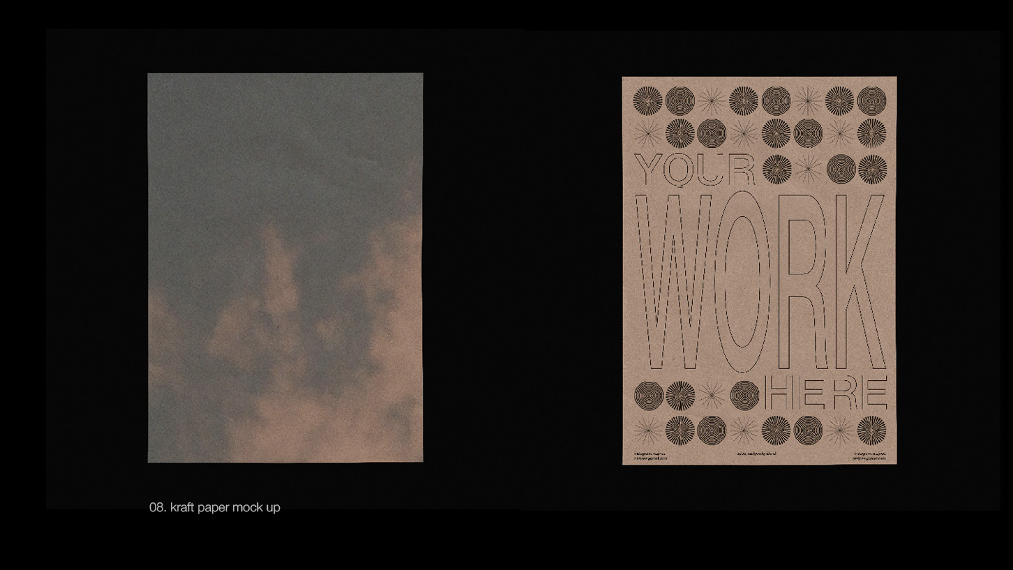 Anastasia Mareva 复古做旧纸张褶皱折痕电影帧海报展示PSD智能贴图样机素材（6853）图层云9