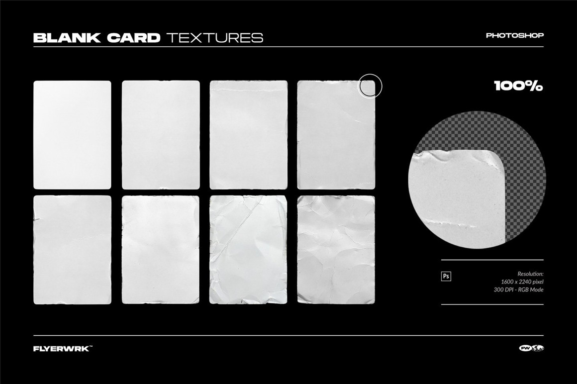 Flyerwrk 新潮复古褶皱质感塑料薄膜NFT卡片数字藏品包装PSD模板 Trading Card Case Mockup（6866）图层云5