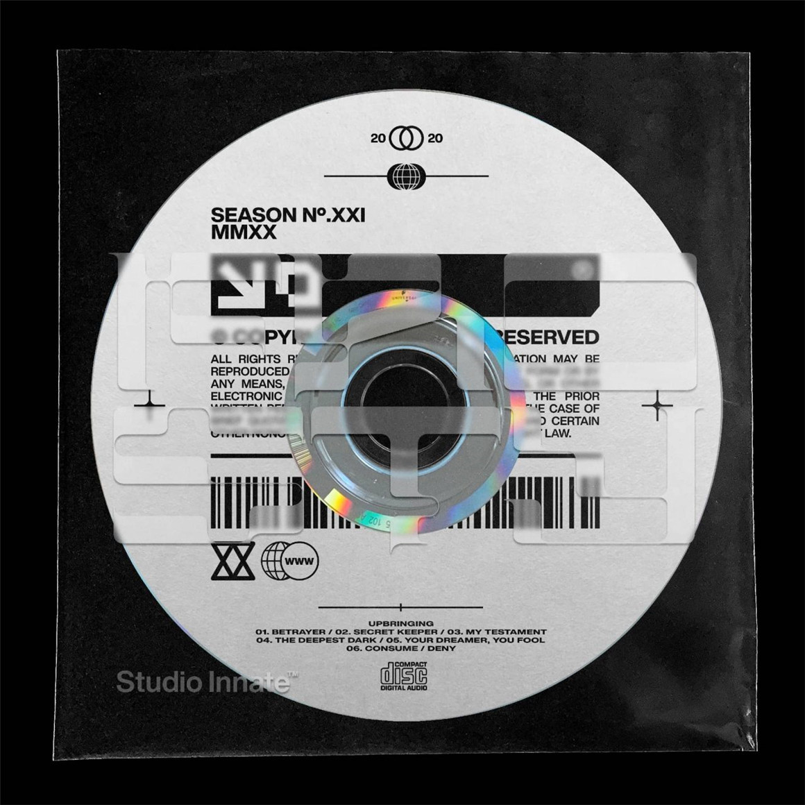 Studio Innate 潮流磨砂音乐专辑CD光盘包装纸袋贴纸设计展示贴图样机模板素材 Frosted Disc（6861）图层云3